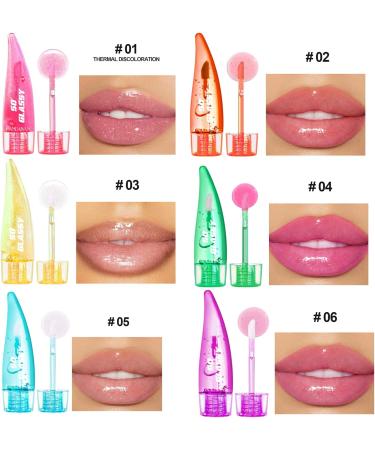 Aloe Vera Lip Oil Gloss Magic Colour Changing Lipgloss Long Lasting Glitter Lip Gloss Set Lips Moisturizer Aloe Vera Lip Stick for Women Girls (6pcs Lip Oil) - Buy Online on GoSupps.com