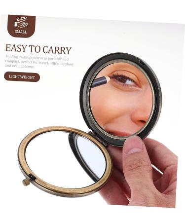 Beaupretty Vintage Pocket Mirror - Double-Sided Round Compact Folding Makeup Mirror (Random Style) - Perfect Travel Accessory - Buy Online on GoSupps.com