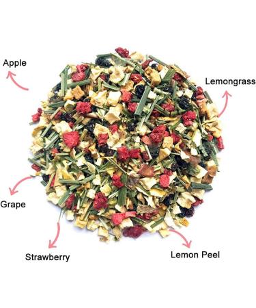 Plant Gift Summer Fun Fruit Tea Oganic Fruit Herbal Tea All Natural Flavors Loose Leaf Apple Grape Lemongrass Lemon Peel Strawberry Non GMO Vegan Tea Bags Into Iced Tea & Hot Tea 70G/2.5oz - Buy Online on GoSupps.com