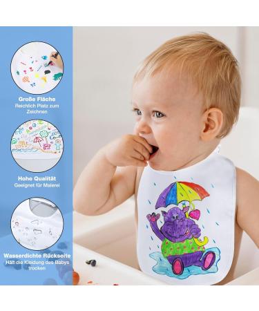 Anyuke 38-Piece Baby Care Set: 10 Washable Bibs 24 Textile Pens & 4 Stencils - Perfect for Baby Showers & Parties - Buy Online on GoSupps.com