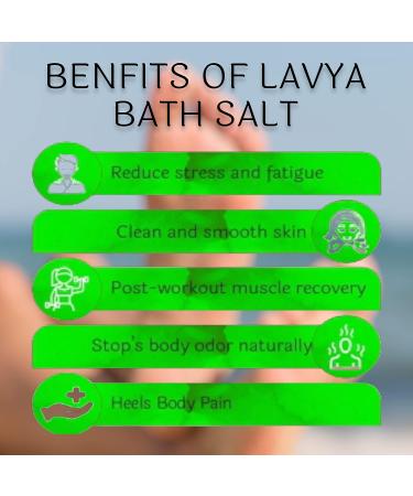 Lavya Luxuary Peppermint Bath Salt - 16Oz/456Gms for Body & Foot Spa | Muscle Recovery, Pain Relief, Stress Reduction & Fatigue | Natural Formula | Light Green - Buy Online on GoSupps.com