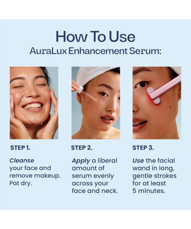 Auralux Renew Complex Serum for Face & Neck - Natural Anti-Aging Formula with Blue Tansy Hyaluronic Acid Aloe Vera - Perfect for Facial Wand & Red Light Therapy - 1 oz - Buy Online on GoSupps.com