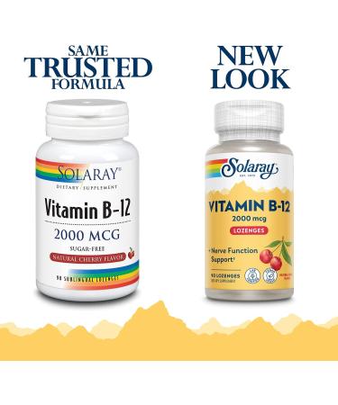 Solaray Vitamin B12 2000mcg 90 Lozenges - Essential Daily Supplement - Buy Online on GoSupps.com