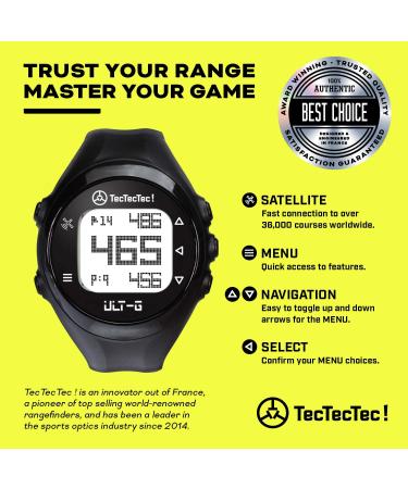 TecTecTec ULT-G Stylish Lightweight Golf GPS Watch with LCD Display - Black - Buy Online on GoSupps.com