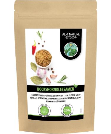 Fenugreek Seeds (250g/8.8oz) - 100% Natural, Vegan, Whole Seeds - No Additives - Pack of 1 - Buy Online on GoSupps.com