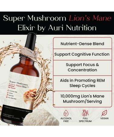 Auri Focus Gummies & Brain Boost Elixir Bundle - Super Mushroom Focus Gummies & Lion s Mane Liquid Elixir - Cognitive Function & Mental Clarity Supplement - 60 Gummies and 60ml Elixir - Buy Online on GoSupps.com