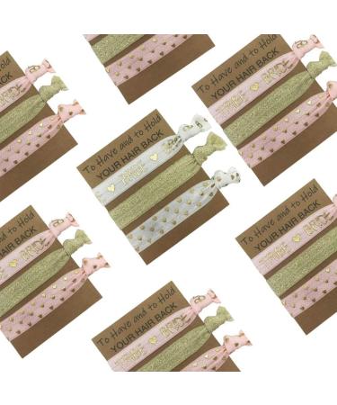 Snogisa 7 Piece Bridesmaid Gift Set | Bachelorette Party Hair Tie Cards | Bride Hair Ties - Pink - Buy Online on GoSupps.com