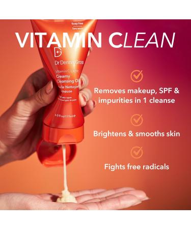 Dr. Dennis Gross Vitamin C Lactic Creamy Cleansing Oil - Removes Makeup & SPF | 6 Fl Oz | International Shipping Available - Buy Online on GoSupps.com