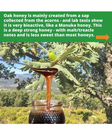 Antonio's Raw Certified Organic Oak Honey - Antibacterial Mountain Honey - Unpasteurised - Single Origin - 500g Pack - The Raw Honey Shop - Buy Online on GoSupps.com