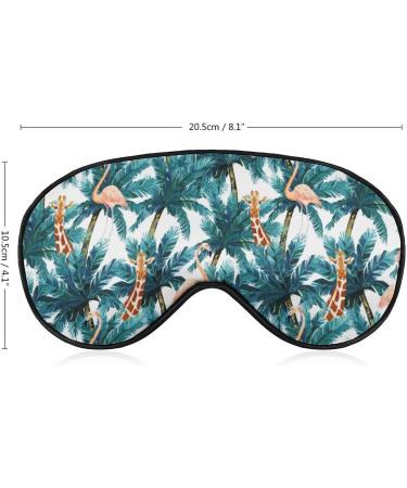 Exotic Palm Tree Giraffe & Flamingo Sleep Mask Adjustable Eye Shades for Women | Comfortable & Stylish - Buy Online on GoSupps.com