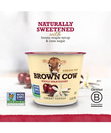 Brown Cow Cream Top Cherry Vanilla Whole Milk Yogurt - 5.3 oz. Cup - Buy Online on GoSupps.com