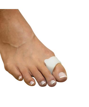 Mars Wellness Gel Toe Separator and Toe Spacers - Bunion Hammer Toe Overlapping Toes Toe Spreader and Toe Corrector for Men and Women - 4 Pack - White Large