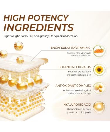 FIUMOT Deep Vitamin C Golden Capsule Hydrating Face Moisturizer, Antioxidant Protection, Lightweight Daily Skincare - Buy Online on GoSupps.com
