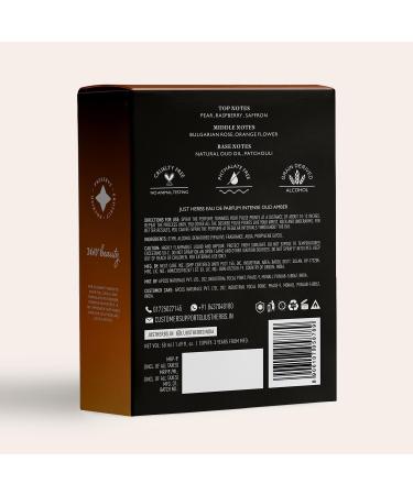Jusat Her'bs Intense Oud Amber Eau Da Parfum for Men 50 ml | Long Lasting Pure Fragrance Body Spray Mens Perfume with Flowers & Spices - Buy Online on GoSupps.com