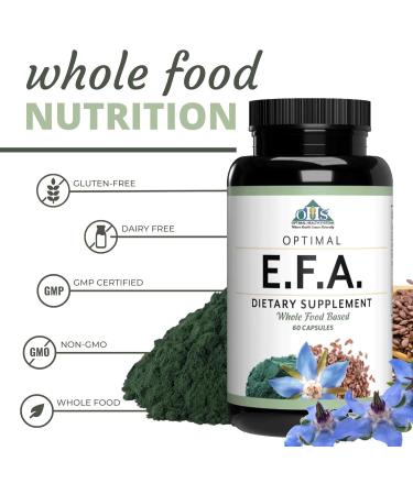 Optimal Health Systems EFA | 1 000 mg from Borage Flaxseed and Algae Oil | Safer Plant-Based Blend | Essential Fatty Acid Supplement | 60 Capsules - Buy Online on GoSupps.com
