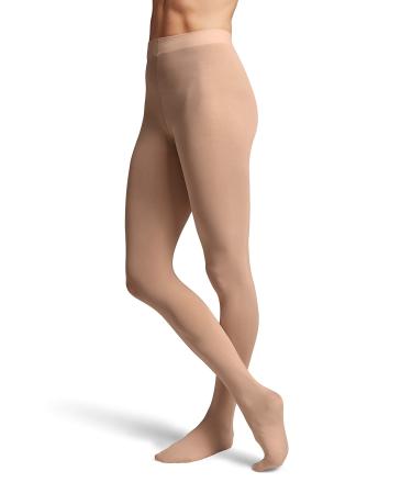 Bloch Dance Girls Contour Soft Footed Tights Medium Bloch Tan