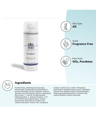 EltaMD PM Therapy Face Moisturizer with Hyaluronic Acid - Oil-Free, Fragrance-Free Lotion - 1.7 oz - Noncomedogenic Formula for Repairing and Restoring Skin - Buy Online on GoSupps.com