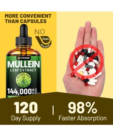 vivcmin Oil of Oregano & Mullein Drops - Respiratory & Digestive Support Wellness - Buy Online on GoSupps.com