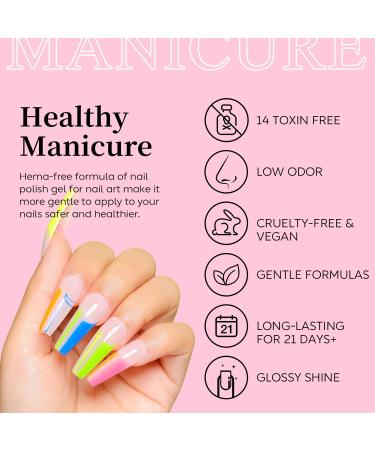 AIMEILI Neon Gel Nail Polish Set 8ml 12 Colours Spring Summer Pink Red Orange Green Blue Purple Gel Polish Soak Off UV LED Gel Nail Polishes Nail Art Gel Polish Gift Kit 23 KIT12-23_8ML 8 ml (Pack of 12) - Buy Online on GoSupps.com