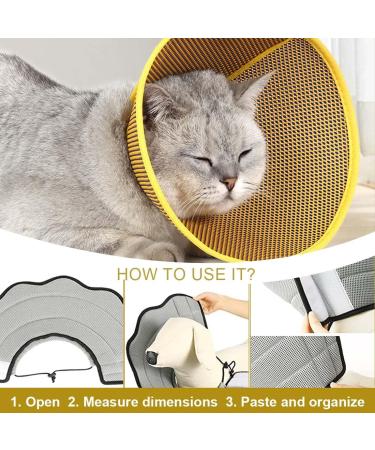 Xpex Yellow Cat Cone - Adjustable Relaxation E-Collar for Cats Mini Dogs & Rabbits | Size M - Lightweight Plastic Elizabethan Collar for Sore Cranes - Buy Online on GoSupps.com