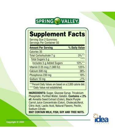 Spring Valley Calcium Plus Vitamin D Adult Gummies 100 Ct Bundle - A to Z Vitamins & Minerals - Assorted Flavors - Better Idea Guide - 2 Items - Buy Online on GoSupps.com