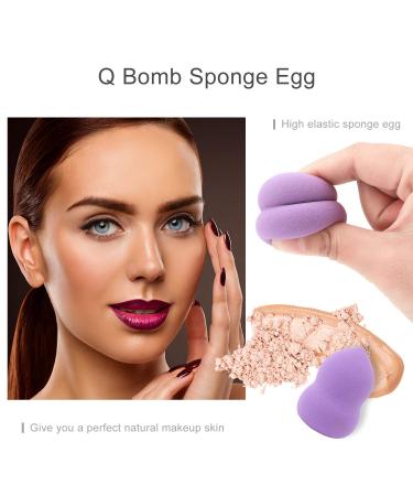 Premium 8-Piece Make-Up Sponge Set | Multicolored Beauty Sponges & Pumpkin-Shaped Drying Stand for Flawless Application - Buy Online on GoSupps.com