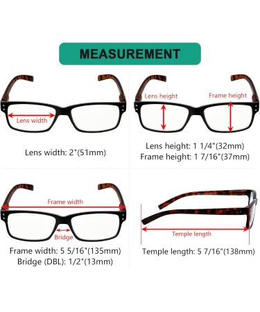 Eyekepper 5-Pack Classic Spring Hinge Reading Glasses - Leopard Temple & Transparent Lens - Stylish Sun Reading Glasses (0.0 Diopter) - Buy Online on GoSupps.com