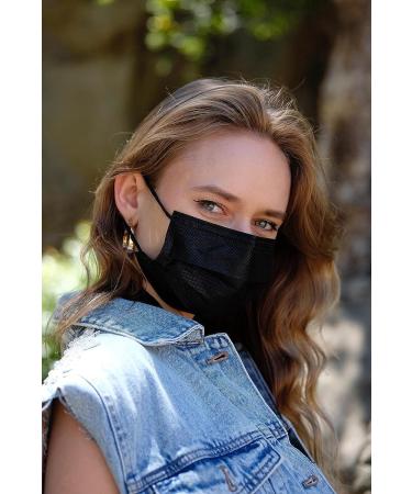 MagiCare Black Disposable Face Masks Made in USA - 50ct Box | Premium 3 Ply for Adults - Soft, Breathable & Comfortable - Buy Online on GoSupps.com