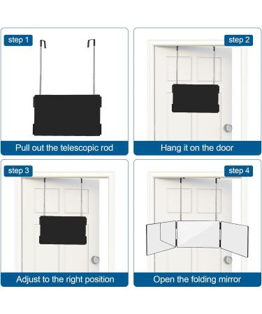 3-Way Adjustable 360 Mirror for Hair Cutting | Professional Hairdressing Tool with Telescoping Hooks Waterproof Haircut Cloth & Comb - International Shipping Available - Buy Online on GoSupps.com