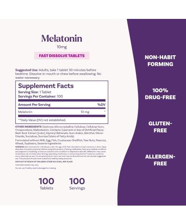 Natrol Melatonin Fast Dissolve Tablets 10mg 100 Count Strawberry - Fall Asleep Faster, Stay Asleep Longer, Easy to Take, Immune Support - Maximum Strength - Buy Online on GoSupps.com