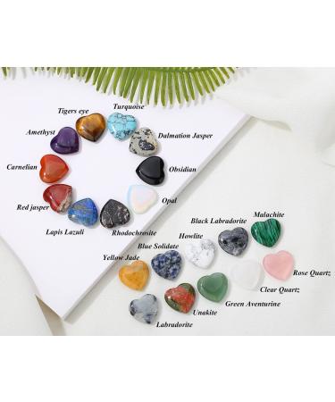 YATOJUZI 20PCS Natural Heart Healing Crystals Set - Rose Quartz and Amethyst Love Stones - Chakra Reiki Balancing Kit - Buy Online on GoSupps.com