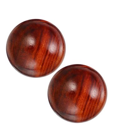 Ipetboom 2 pieces 1 7 inch solid wood massage wood ball acupressure massage roller handball for stress relief meditation and hand exercise.