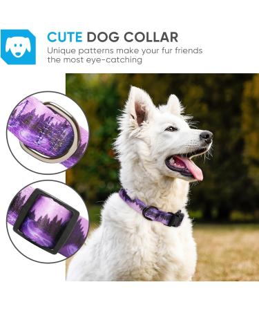Heele Adjustable Dog Collar - Patterned Comfort Collars for Small to Large Dogs | Purple 40.5-65cm - Buy Online on GoSupps.com
