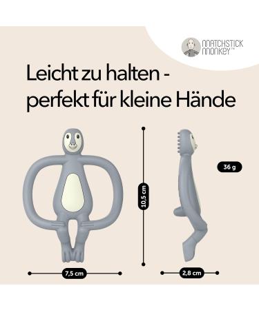 Match Stick Monkey Antimicrobial Bite Ring - BPA-Free Teething Aid & Gel Applicator for Gums - Animal Motif Polo Penguin - Safe from 3 Months - Buy Online on GoSupps.com