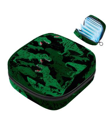 Women's binding bags green dinosaurs women tampon storage bags zip pockets menstrual tied bags multi19