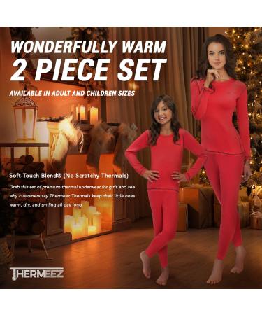 Girls' Thermal Underwear Set - Sleeve Shirt & Pants Base Layer for Skiing/Extreme Cold - Black, Small - Buy Online on GoSupps.com