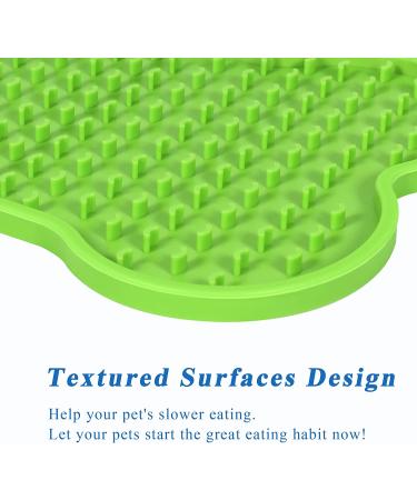 Dog Lick Pad 2 Pack - Slow Feeder Bone-Shaped Mat for Boredom Relief - Ideal for Yogurt & Peanut Butter - Green - Buy Online on GoSupps.com