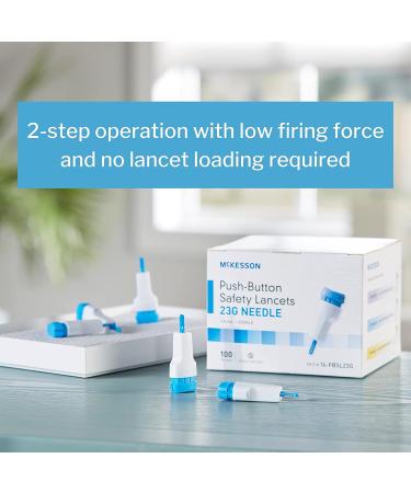 McKesson Safety Lancets Sterile Push-Button 23G Needle 1.8mm - 100 Count - Buy Online on GoSupps.com