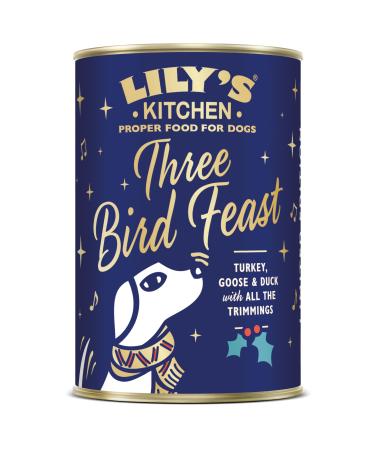 Lily's Kitchen Canned Wet Food for Adult Dogs Made with Natural Ingredients Three Poultry Delight for All Dog Sizes (6 x 400g)