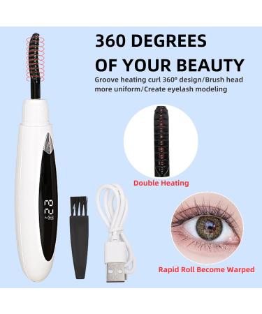 TBeautfave Heated Eyelash Curler Electric Eyelash Curler 10s Quick Heat Eyelash Curlers Double Heating Wires Wand-Shaped Tip 3 Temperature Settings Curled Lasting for Eye Beauty Makeup - Buy Online on GoSupps.com
