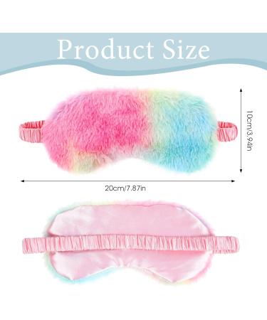 4 Pieces Plush Eye Mask Set - Soft Furry Rainbow Sleeping Blindfold for Women Kids & Teens - Comfortable Travel & Nap Accessories - Buy Online on GoSupps.com