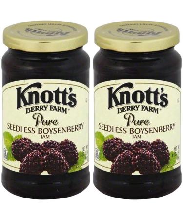 Knott's Berry Farm, Seedless Boysenberry Jam, 16oz Jar (Pack of 2)