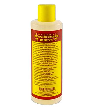 Hawaiian Beachcomber Budd Pure Unscented Coconut Oil 8 oz - Natural Skin and Hair Care - Buy Online on GoSupps.com