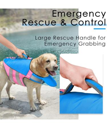 ThinkPet Adjustable Dog Life Jacket - Reflective Blue/Pink Lifesaver with Buoyancy for Safety | International Shipping - Buy Online on GoSupps.com
