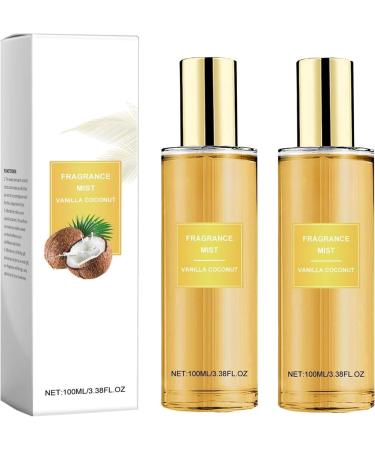 Vanilla Coconut Body Spray Vanilla Coconut Hair Body Perfume Spray Body & Hair Fragrance Mist Travel Size Long Lasting Perfume Spray 2PCS
