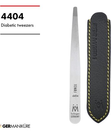 GERmanikure Diabetic Rounded Tweezers in Leather - Surgical Stainless Steel Safety Tip for Facial Hair and Eyebrows - Buy Online on GoSupps.com