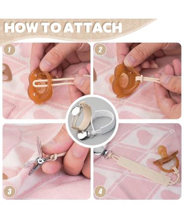 Pacifier Clip for Boys Girls - MORIBOX Silicone Paci Clip with Teething Relief - 2 Pack (P-Beige&Blue) - Buy Online on GoSupps.com