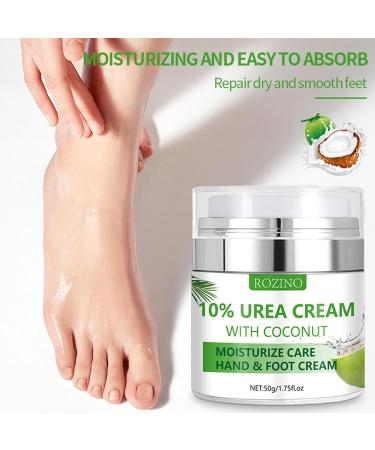 Coconut With 10% Urea Foot Cream Foot Cream For Cracked Heels And Dry Skin Cracked Heel Repair Cream With Coconut Urea Cream For Hydrating Skin Smooth Soften Hand & Foot Moisturiser - Buy Online on GoSupps.com