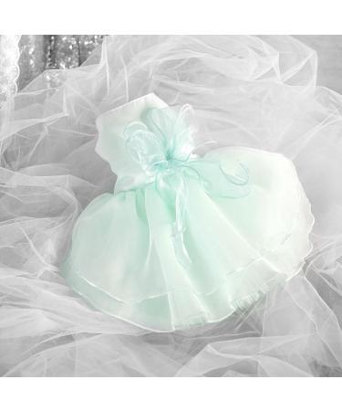 Luxury Dog Wedding Dress - Summer Puppy Dresses with Bowknot | XS Green Princess Skirt for Small Dogs - Buy Online on GoSupps.com