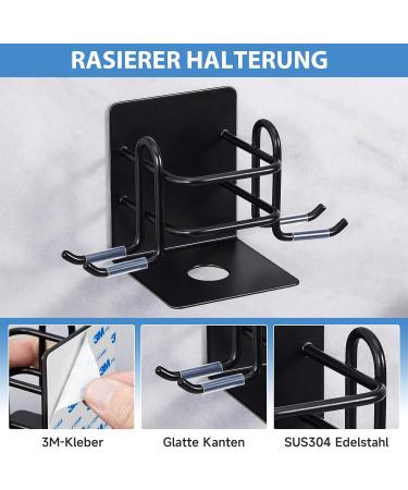 Stainless Steel Shower Razor Holder - Wall Mounted Adhesive Hook for Shaver and Toothbrush - No Drilling Bathroom Organizer - Buy Online on GoSupps.com